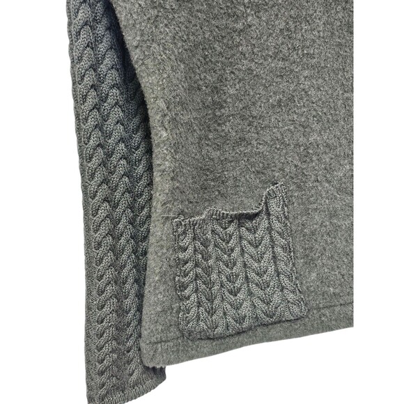 Barbour Womens Cardigan Size 14 Soft Cable Knit Full Zip Sweater 100% Wool Green - Picture 14 of 16